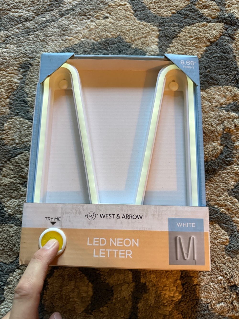 White LED Neon Letter M - Wall Decor